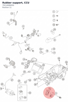Diagram preview: Rubber support, CCU (79114086050)