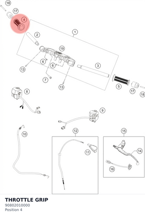 Diagram preview: THROTTLE GRIP (90802010000)