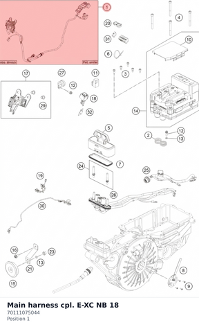 Diagram preview: Main harness cpl. E-XC NB 18 (70111075044)