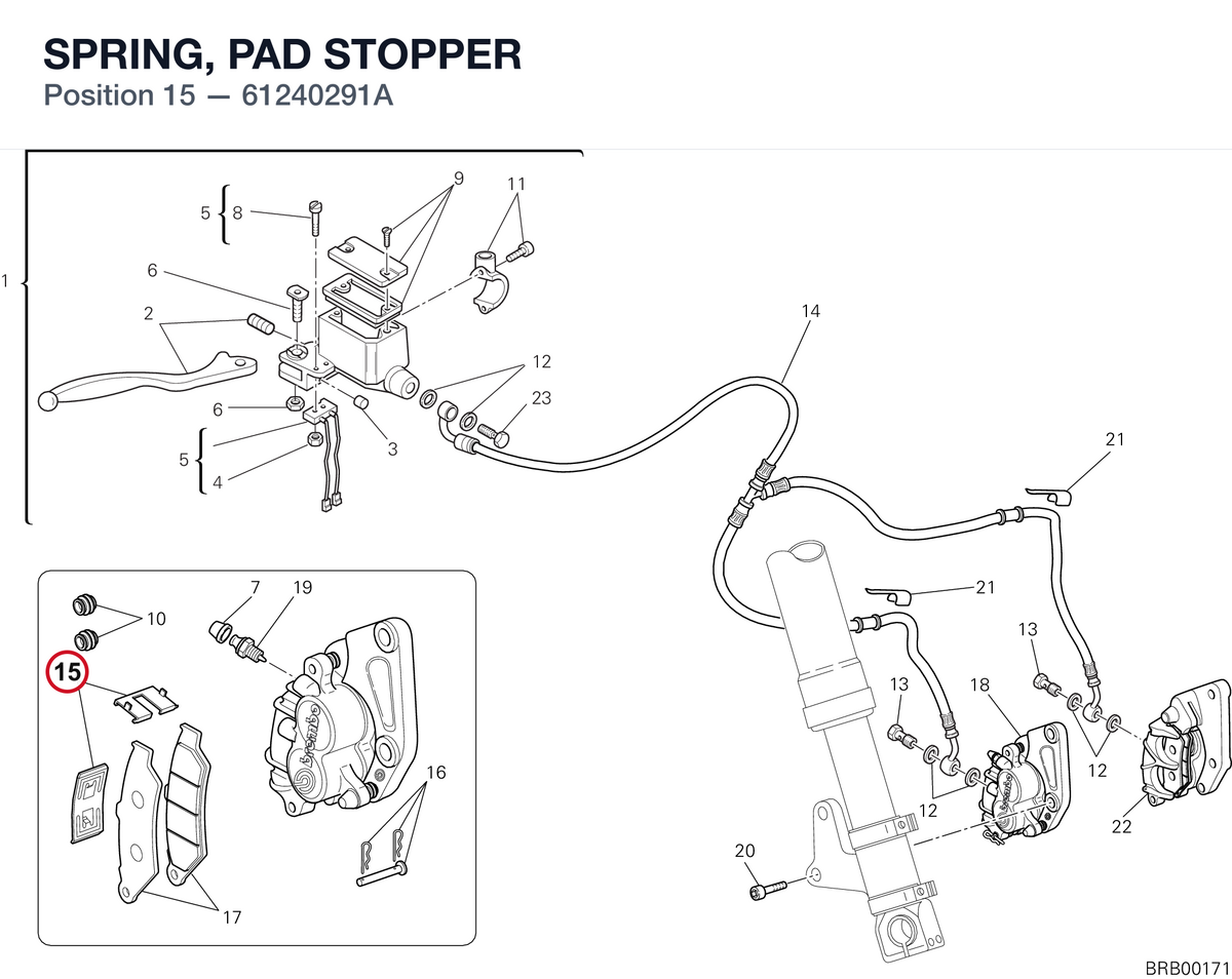 SPRING, PAD STOPPER 61240291A diagram position