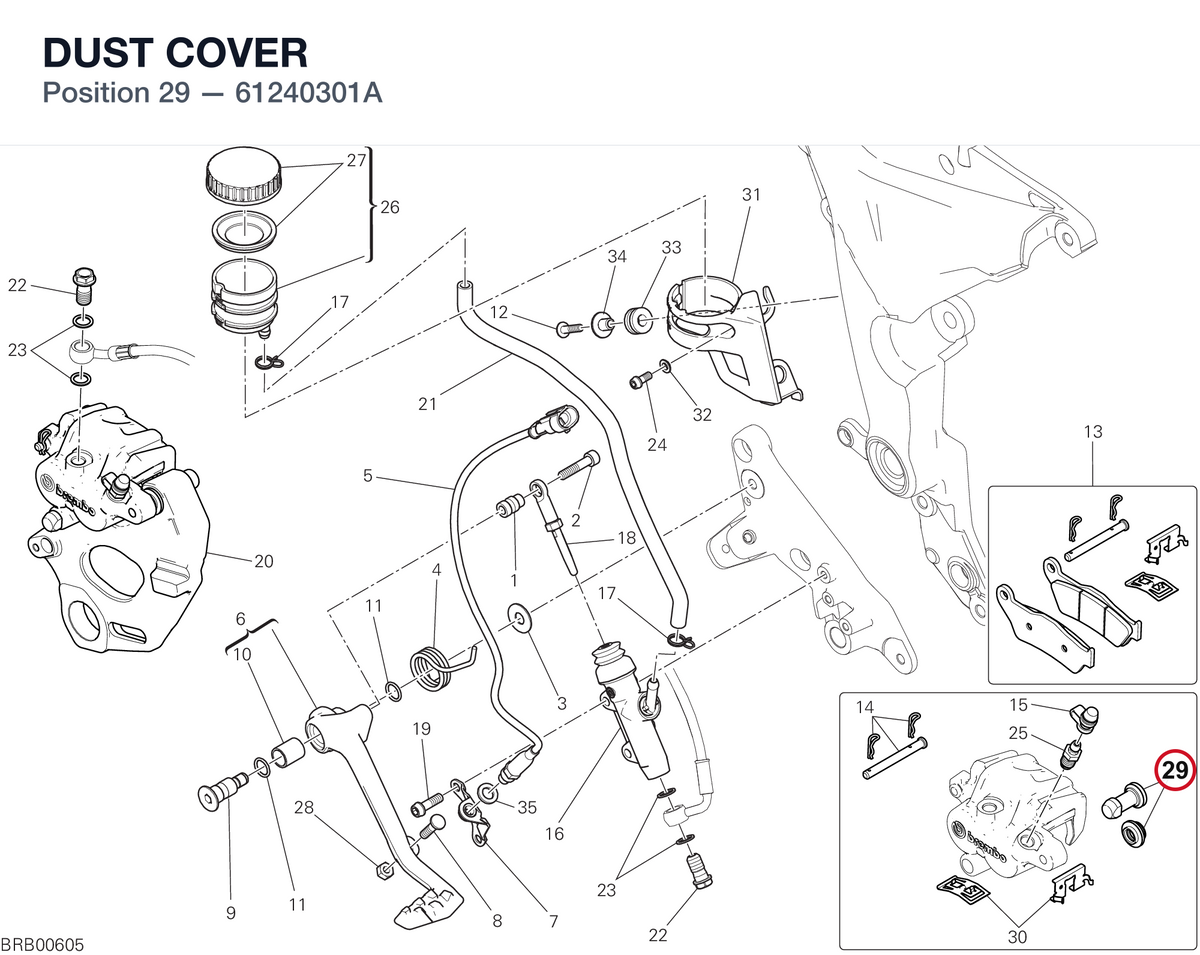 DUST COVER 61240301A diagram position