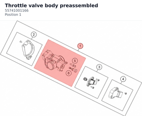 Diagram preview: Throttle valve body preassembled (55741001166)