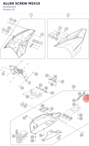 Diagram preview: ALLEN SCREW M5X10 (J912050103)