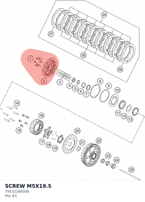 Diagram preview: SCREW M5X19.5 (79532186000)
