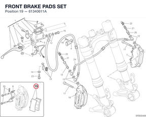 FRONT BRAKE PADS SET 61340611A diagram position