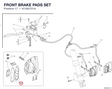 FRONT BRAKE PADS SET 61340721A diagram position