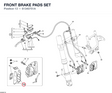 FRONT BRAKE PADS SET 61340751A diagram position