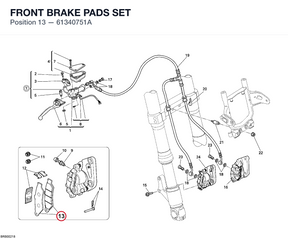 FRONT BRAKE PADS SET 61340751A diagram position