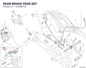 REAR BRAKE PADS SET 61340871A diagram position