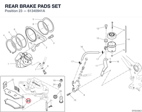 REAR BRAKE PADS SET 61340941A diagram position