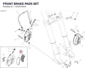 FRONT BRAKE PADS SET 61341341A diagram position