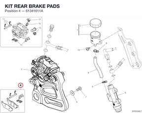 KIT REAR BRAKE PADS 61341611A diagram position