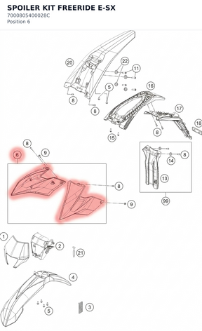 Diagram preview: SPOILER KIT FREERIDE E-SX (7000805400028C)