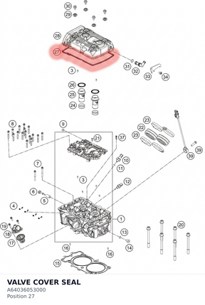 Diagram preview: VALVE COVER SEAL (A64036053000)