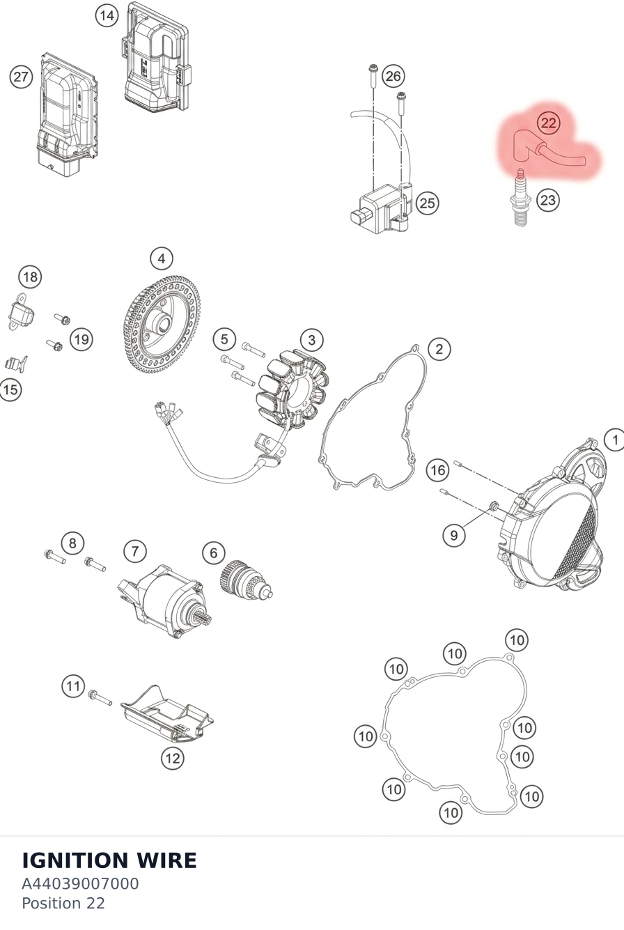 Diagram preview: IGNITION WIRE (A44039007000)