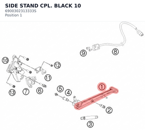 Diagram preview: SIDE STAND CPL. BLACK       10 (6900302313333S)