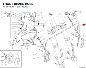 FRONT BRAKE HOSE 61810391A diagram position