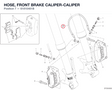 HOSE, FRONT BRAKE CALIPER-CALIPER 61810461B diagram position