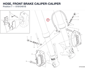 HOSE, FRONT BRAKE CALIPER-CALIPER 61810461B diagram position