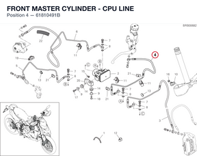 FRONT MASTER CYLINDER - CPU LINE 61810491B diagram position