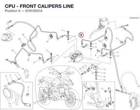 CPU - FRONT CALIPERS LINE 61810501A diagram position