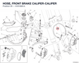 HOSE, FRONT BRAKE CALIPER-CALIPER 61810681A diagram position