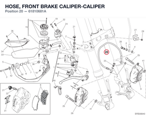 HOSE, FRONT BRAKE CALIPER-CALIPER 61810681A diagram position