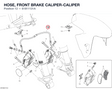 HOSE, FRONT BRAKE CALIPER-CALIPER 61811131A diagram position