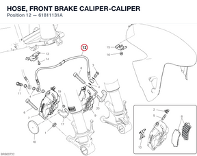 HOSE, FRONT BRAKE CALIPER-CALIPER 61811131A diagram position