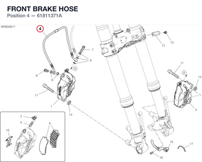 FRONT BRAKE HOSE 61811371A diagram position
