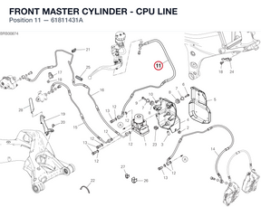 FRONT MASTER CYLINDER - CPU LINE 61811431A diagram position