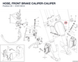 HOSE, FRONT BRAKE CALIPER-CALIPER 61811551A diagram position