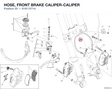HOSE, FRONT BRAKE CALIPER-CALIPER 61811571A diagram position