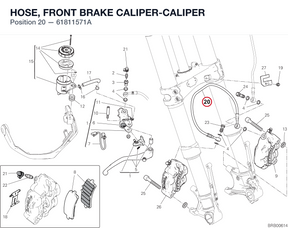 HOSE, FRONT BRAKE CALIPER-CALIPER 61811571A diagram position