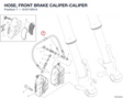 HOSE, FRONT BRAKE CALIPER-CALIPER 61811951A diagram position