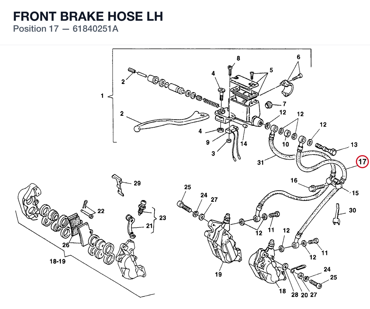 FRONT BRAKE HOSE LH