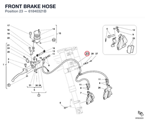 FRONT BRAKE HOSE 61840321B diagram position