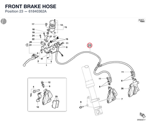 FRONT BRAKE HOSE 61840362A diagram position