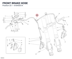 FRONT BRAKE HOSE 61840551A diagram position