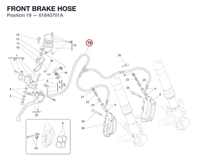 FRONT BRAKE HOSE 61840701A diagram position