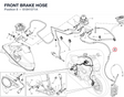 FRONT BRAKE HOSE 61841071A diagram position