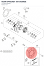 Diagram preview: REAR SPROCKET 50T ORANGE (7771015105004)