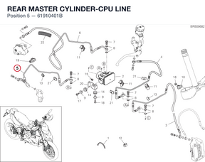 REAR MASTER CYLINDER-CPU LINE 61910401B diagram position