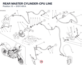 REAR MASTER CYLINDER-CPU LINE 61911491A diagram position