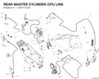 REAR MASTER CYLINDER-CPU LINE 61911731A diagram position