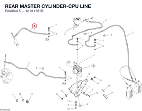 REAR MASTER CYLINDER-CPU LINE 61911781B diagram position
