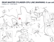 REAR MASTER CYLINDER-CPU LINE (WARNING: it can only be installed on vehicles equipped with vertical head wiring protection part no.75811871A. Provide it if not installed) 61911851A diagram position