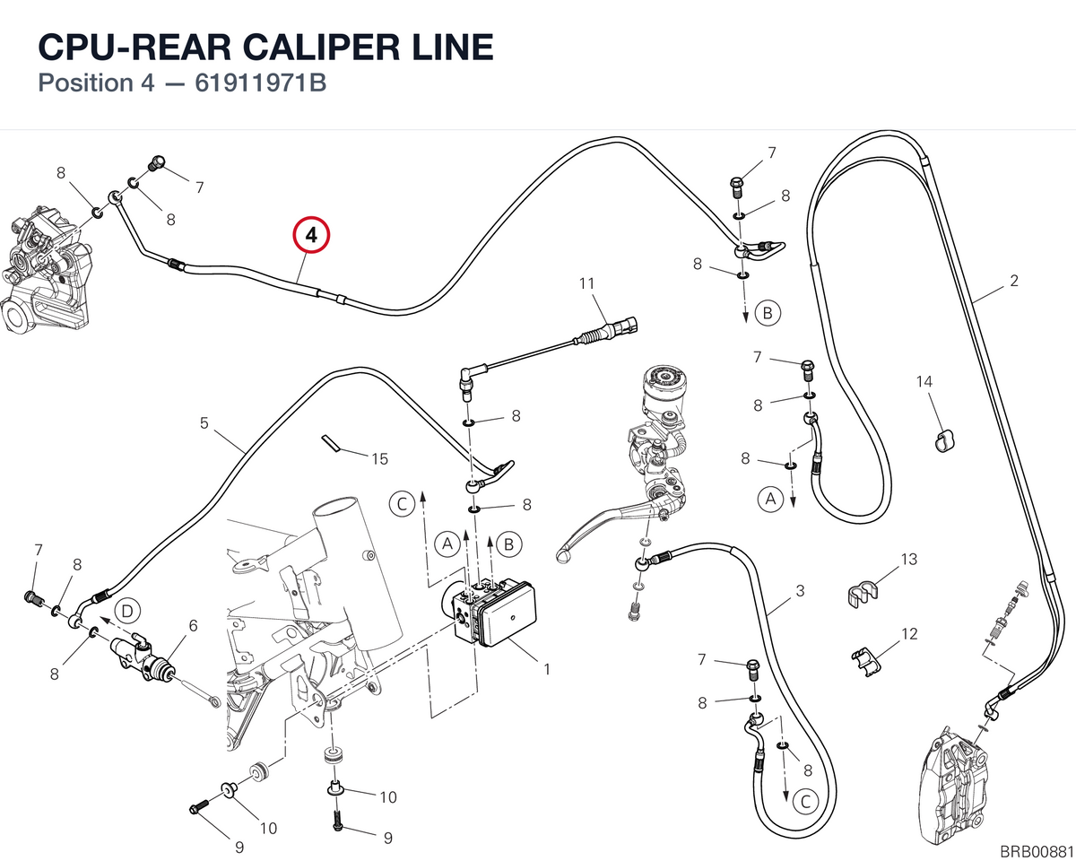 CPU-REAR CALIPER LINE 61911971B diagram position