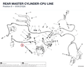 REAR MASTER CYLINDER-CPU LINE 61912152A diagram position