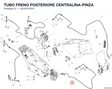 TUBO FRENO POSTERIORE CENTRALINA-PINZA 61912181A diagram position